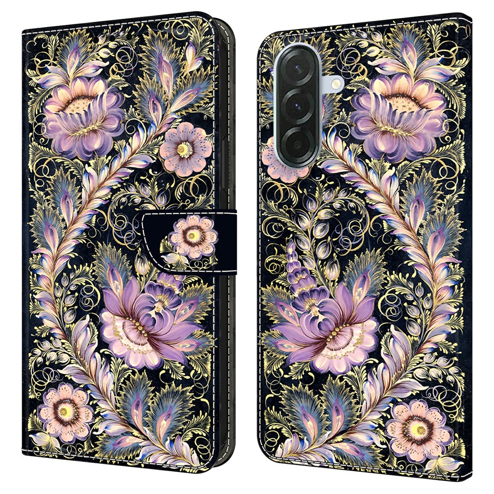  Samsung Galaxy A37 5G Fodral Läder Vintage Gold Pin - Teknikhallen.se