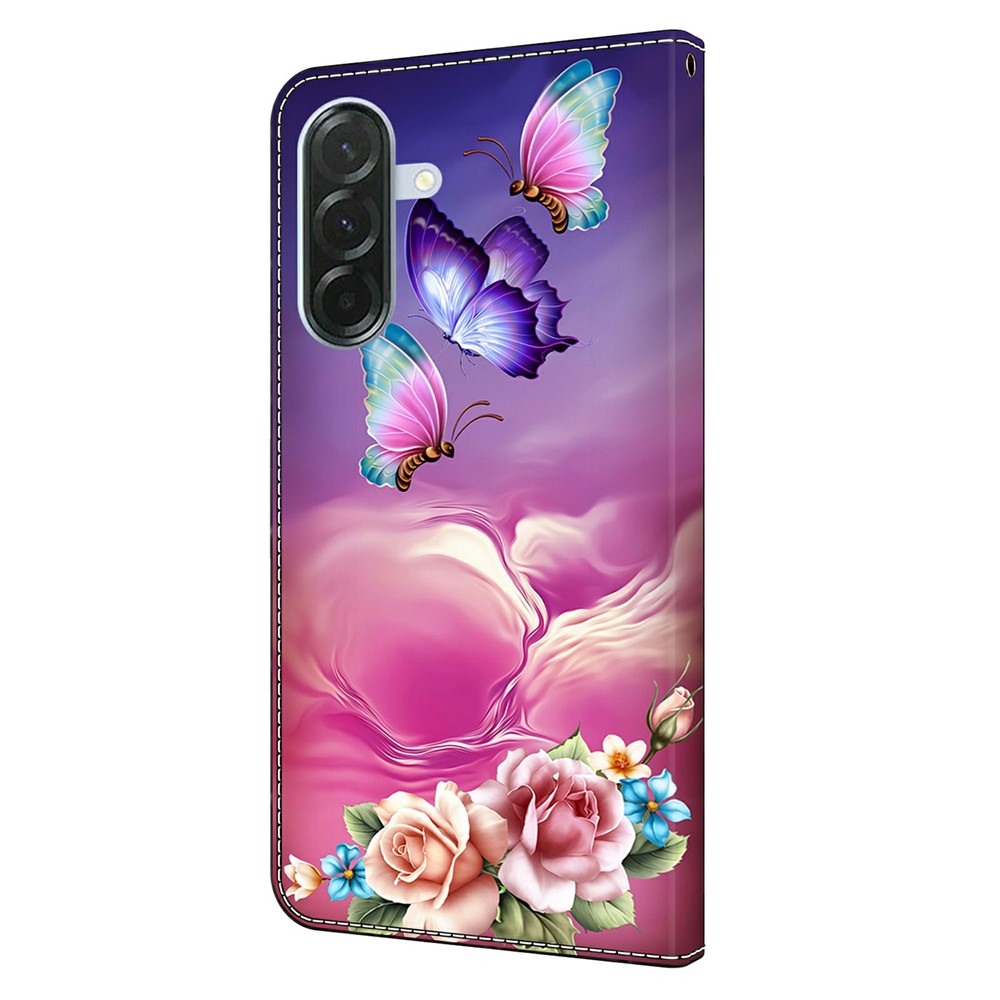  Samsung Galaxy A37 5G Fodral Läder Blommor / Fjärilar - Teknikhallen.se