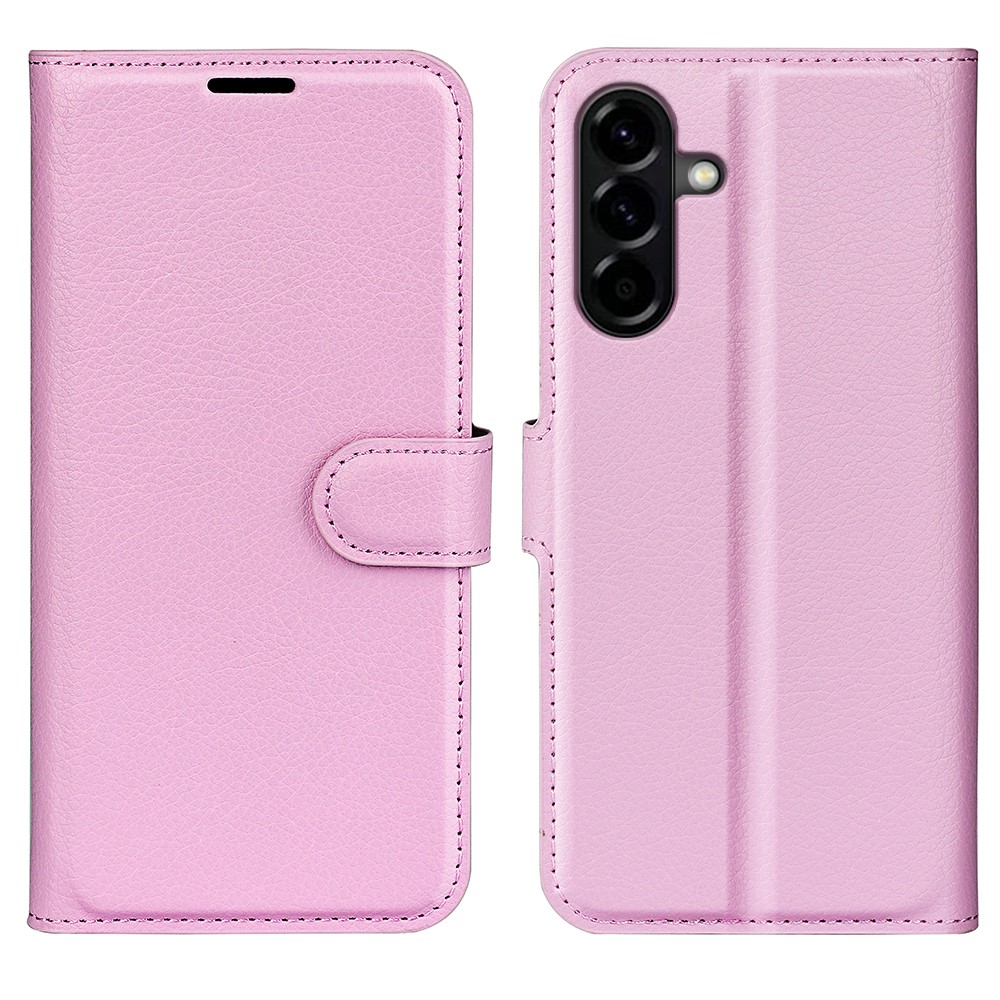  Samsung Galaxy A57 5G Fodral Litchi Läder Ljus Rosa - Teknikhallen.se