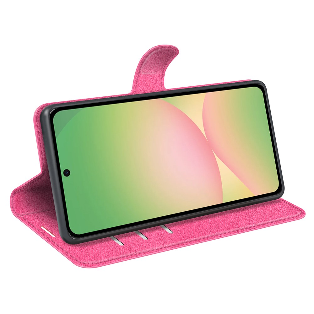  Samsung Galaxy A57 5G Fodral Litchi Läder Rosa - Teknikhallen.se