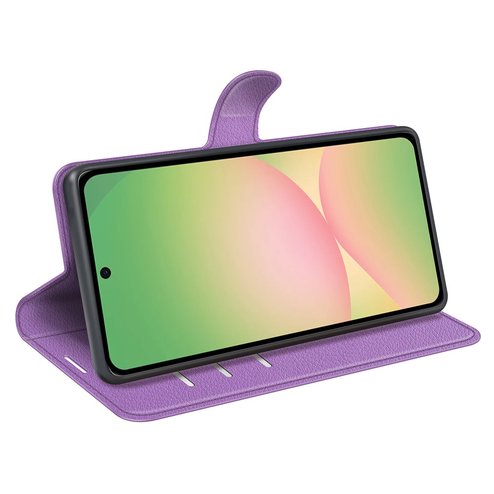  Samsung Galaxy A57 5G Fodral Litchi Läder Lila - Teknikhallen.se