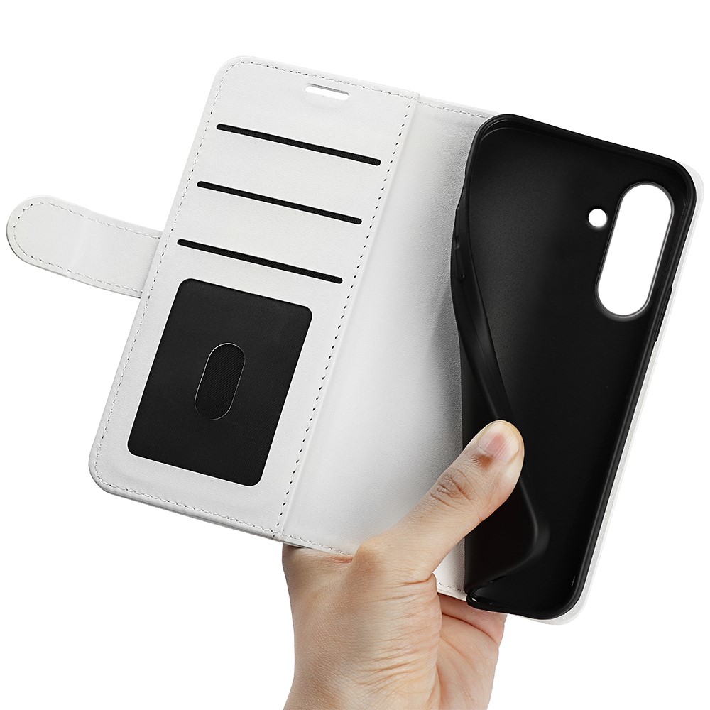  Samsung Galaxy A37 5G Fodral Crazy Horse Läder Vit - Teknikhallen.se