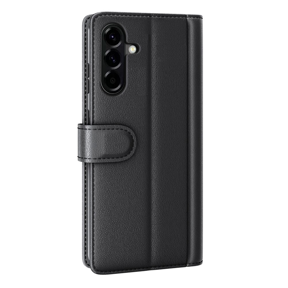  Samsung Galaxy A57 5G Fodral Premium Äkta Läder Svart - Teknikhallen.se