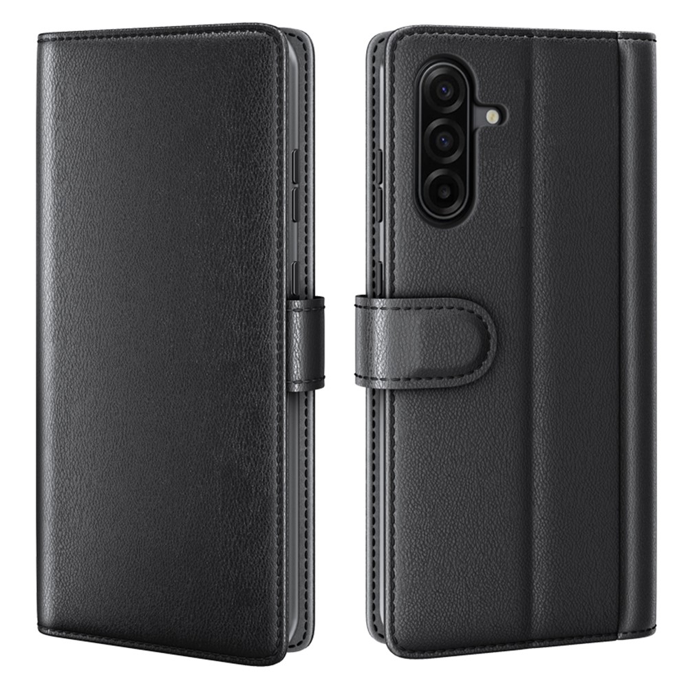  Samsung Galaxy A37 5G Fodral Premium Äkta Läder Svart - Teknikhallen.se
