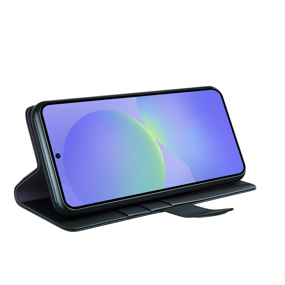  Samsung Galaxy A37 5G Fodral Premium Äkta Läder Svart - Teknikhallen.se