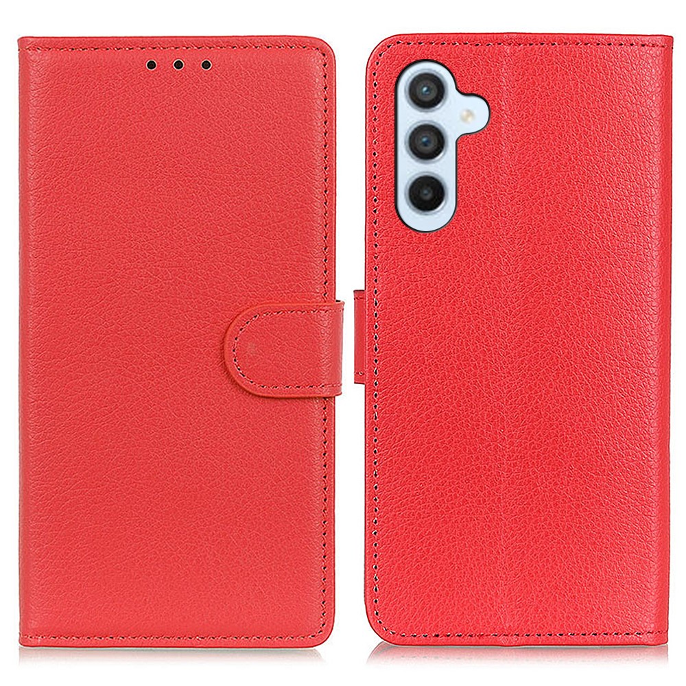  Samsung Galaxy A37 5G Fodral Litchi Läder Röd - Teknikhallen.se