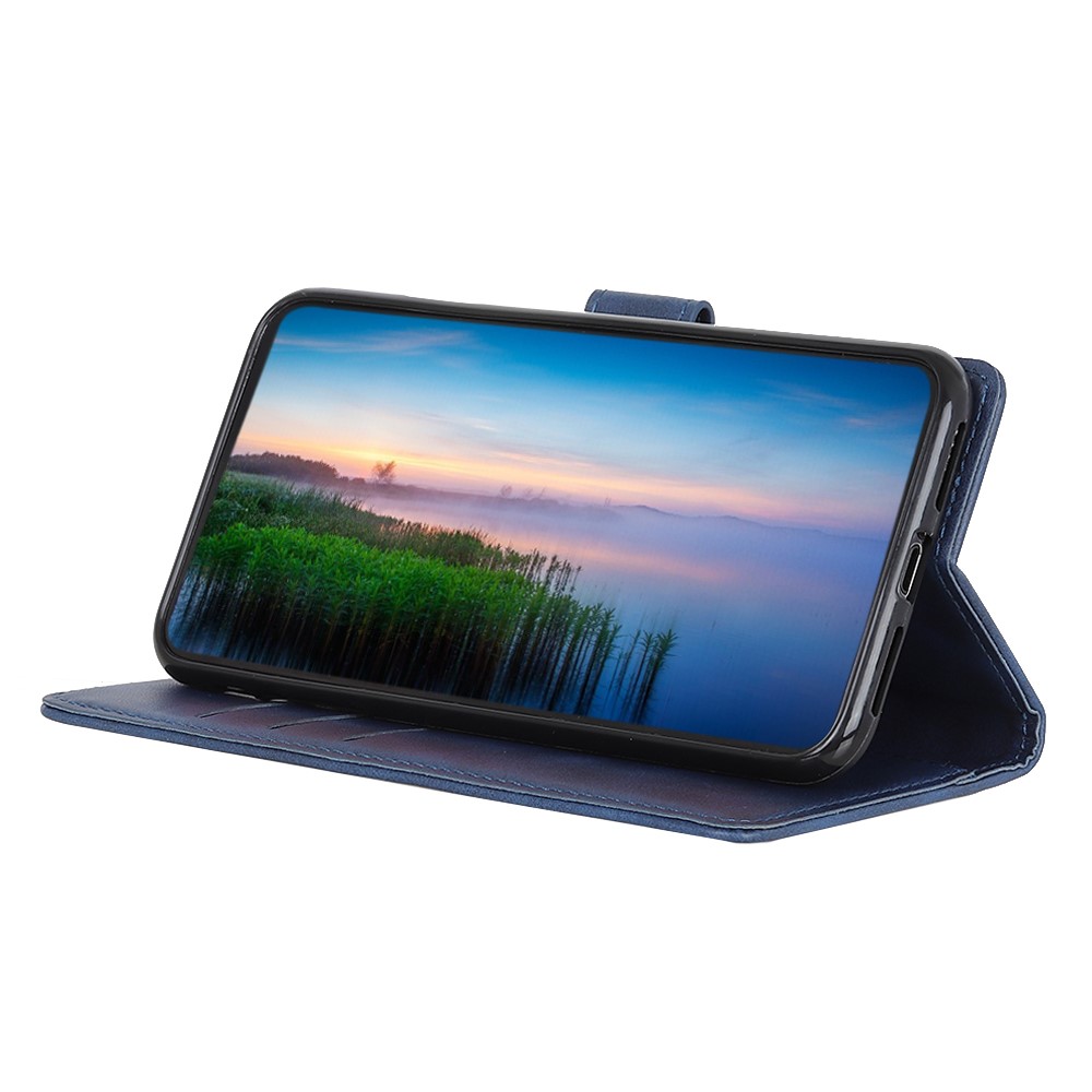  Samsung Galaxy A37 5G Plånboksfodral Läder Blå - Teknikhallen.se