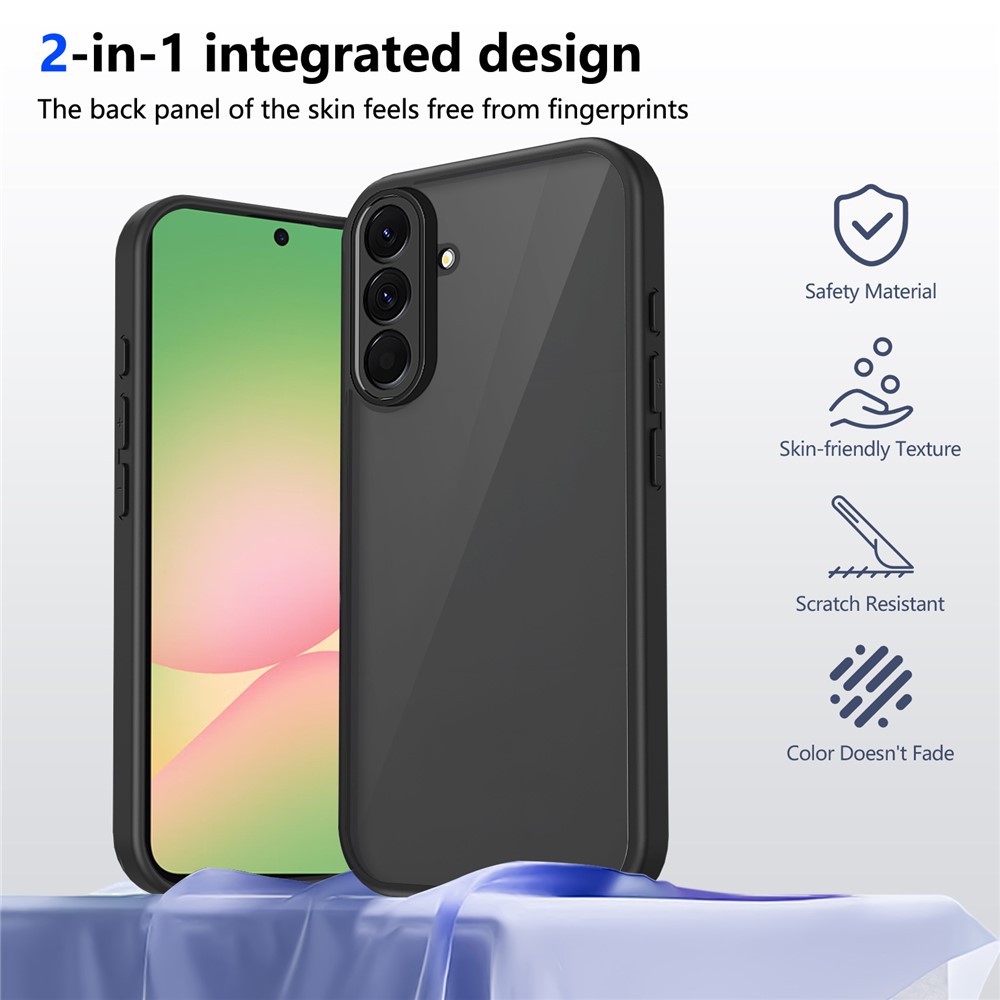  Samsung Galaxy A37 5G Skal Hybrid Transparent / Svart - Teknikhallen.se