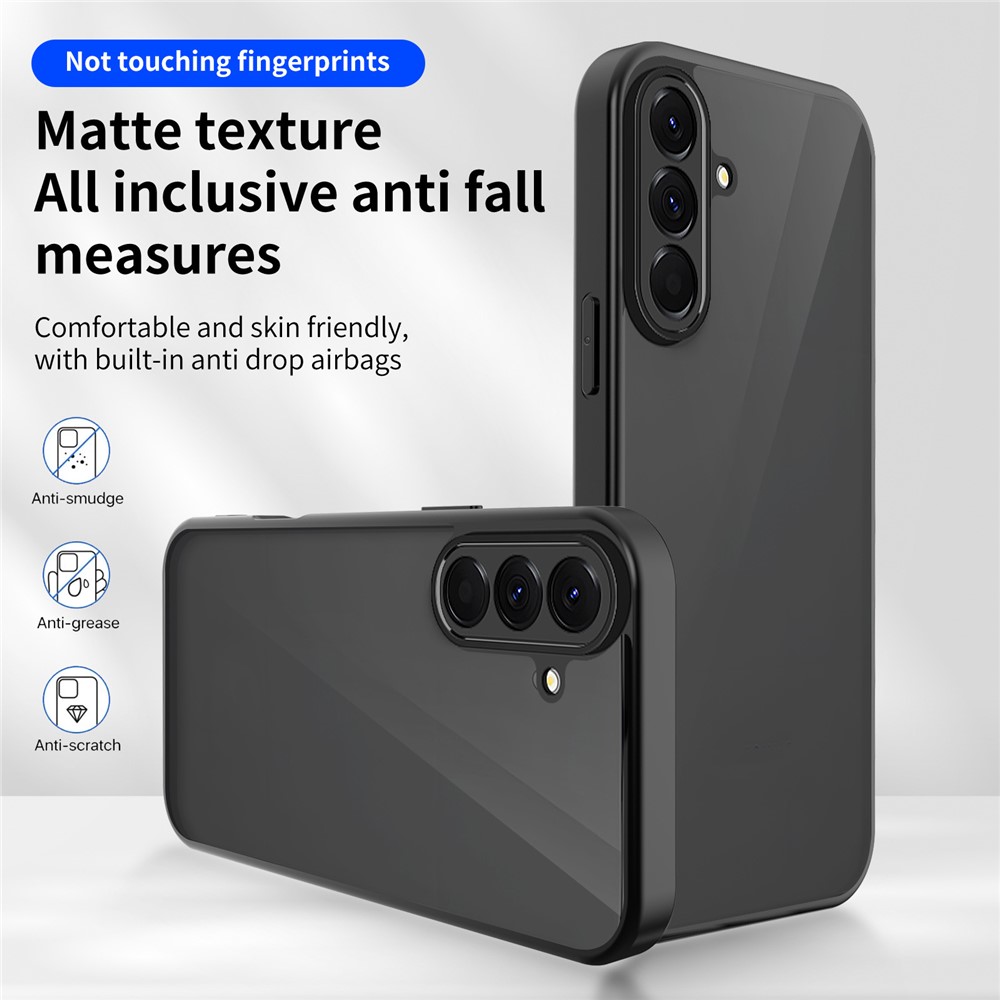  Samsung Galaxy A57 5G Skal Hybrid Transparent / Svart - Teknikhallen.se