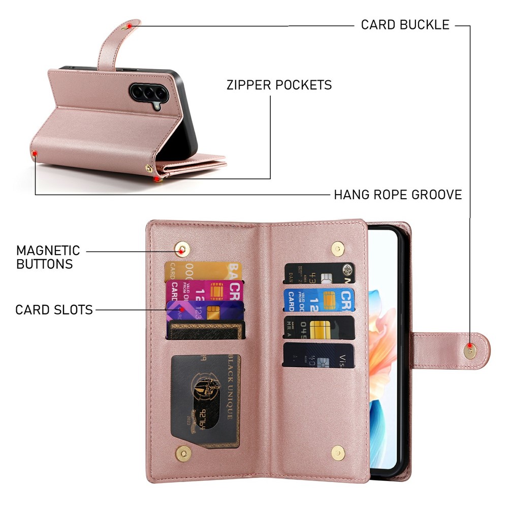  Samsung Galaxy A37 5G Fodral Multifunktionellt Roséguld - Teknikhallen.se