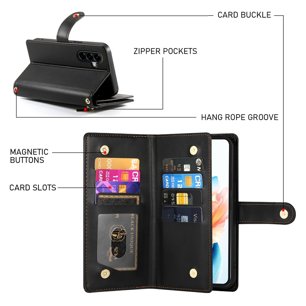  Samsung Galaxy A57 5G Fodral Multifunktionellt Svart - Teknikhallen.se