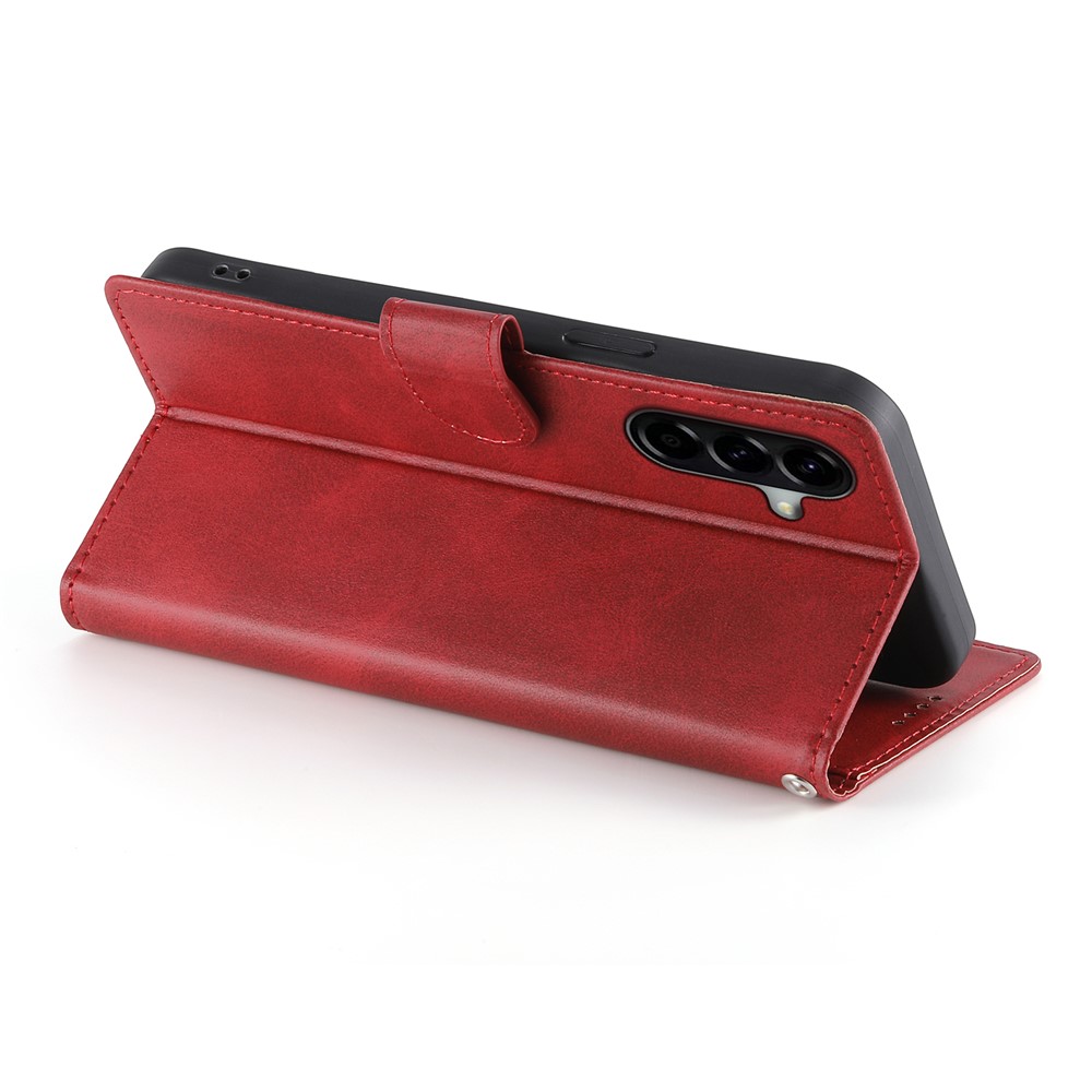  Samsung Galaxy A37 5G Fodral Läder Röd - Teknikhallen.se