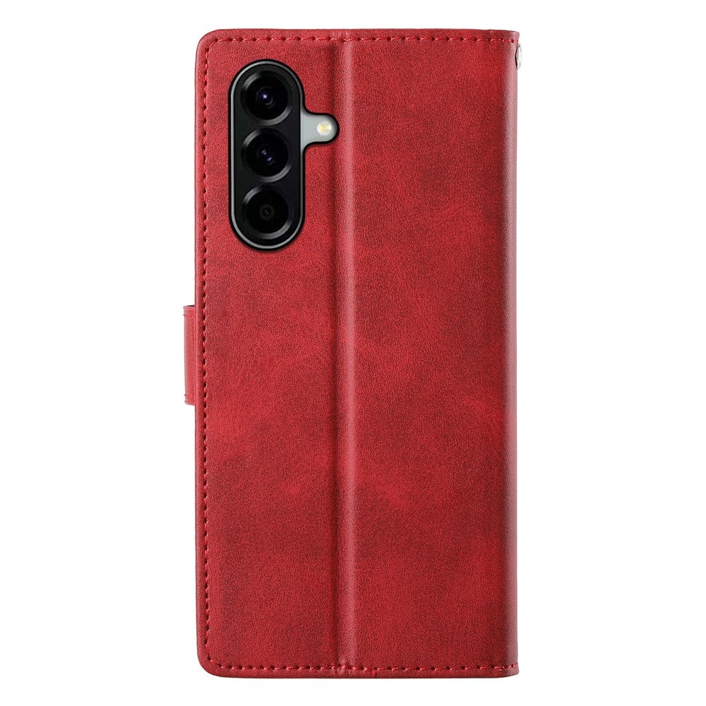  Samsung Galaxy A37 5G Fodral Läder Röd - Teknikhallen.se