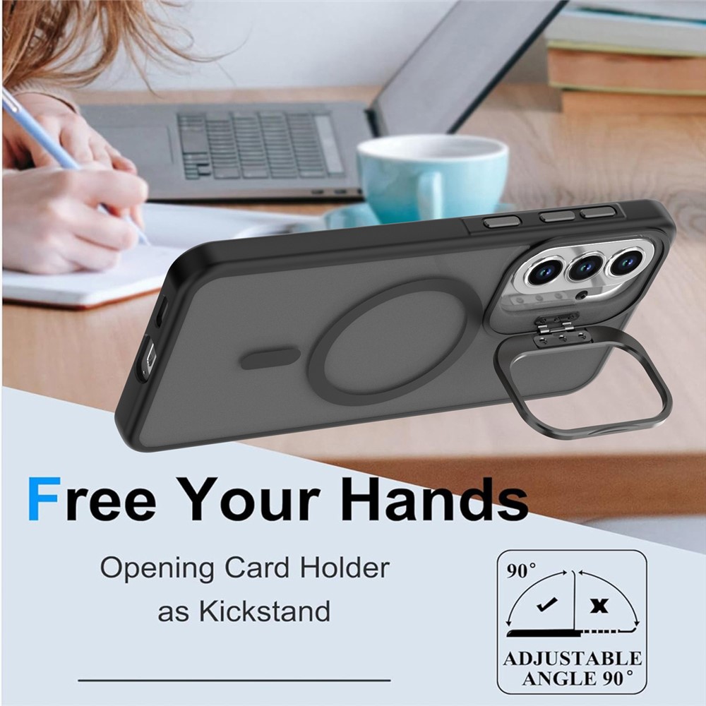  Samsung Galaxy A37 5G Skal MagSafe Kickstand Svart - Teknikhallen.se