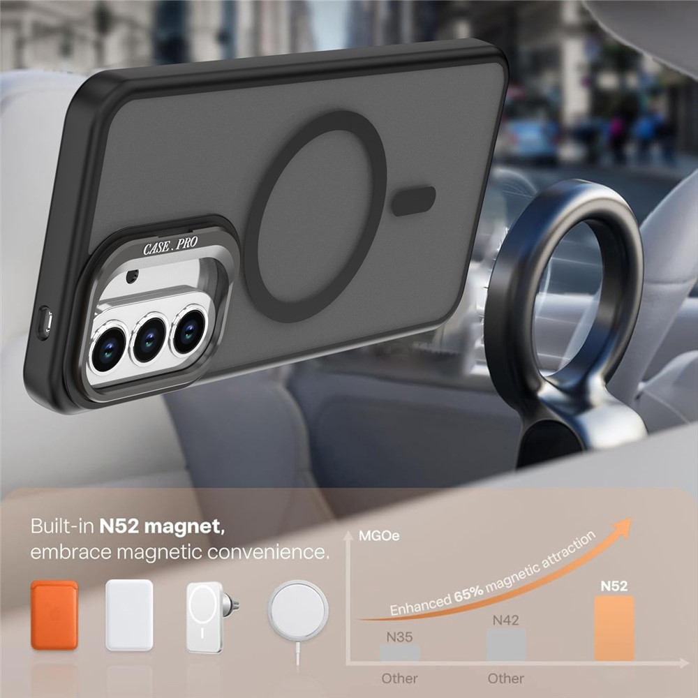  Samsung Galaxy A37 5G Skal MagSafe Kickstand Svart - Teknikhallen.se