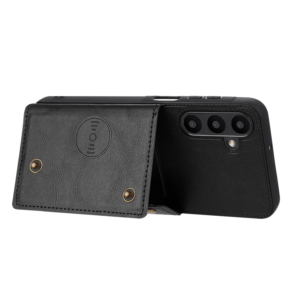  Samsung Galaxy A37 5G Skal Läder Med Kortfack Och Magnet Svart - Teknikhallen.se