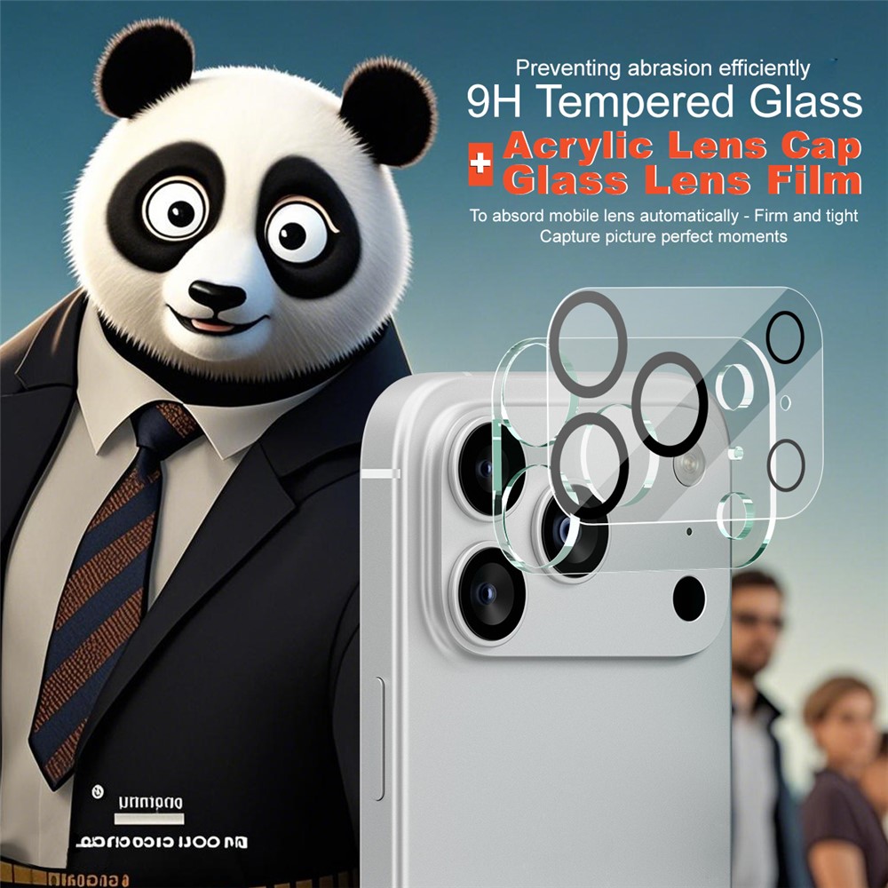 IMAK IMAK iPhone 17 Pro Max Linsskydd Black Rings Härdat Glas - Teknikhallen.se