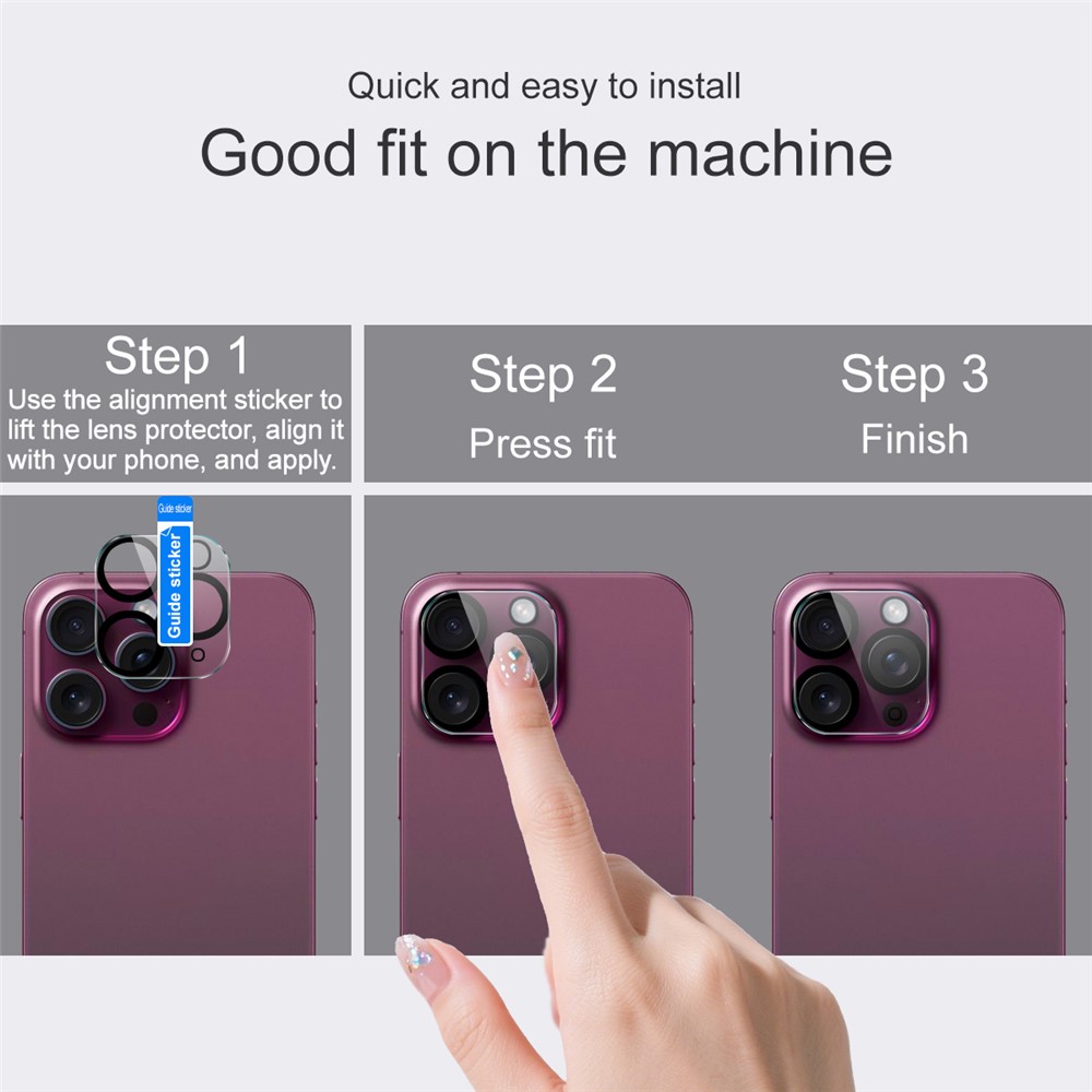 IMAK IMAK iPhone 17 Pro Max Linsskydd Black Rings Härdat Glas - Teknikhallen.se