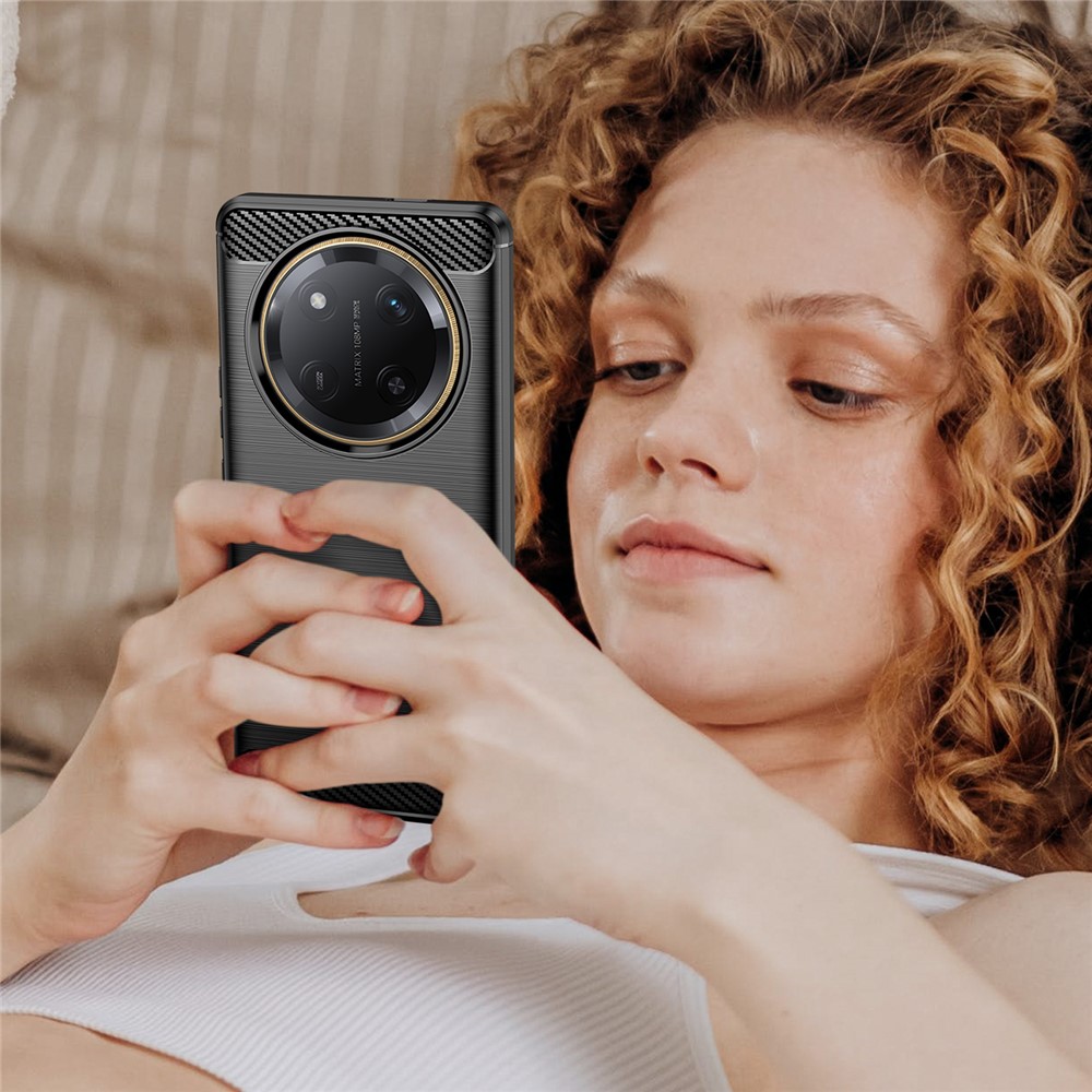  Honor Magic7 Lite Skal Borstad Stål Textur Svart - Teknikhallen.se