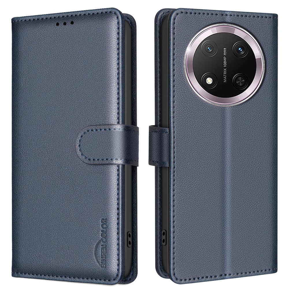 BINFEN BINFEN Honor Magic7 Lite Fodral RFID Läder Blå - Teknikhallen.se