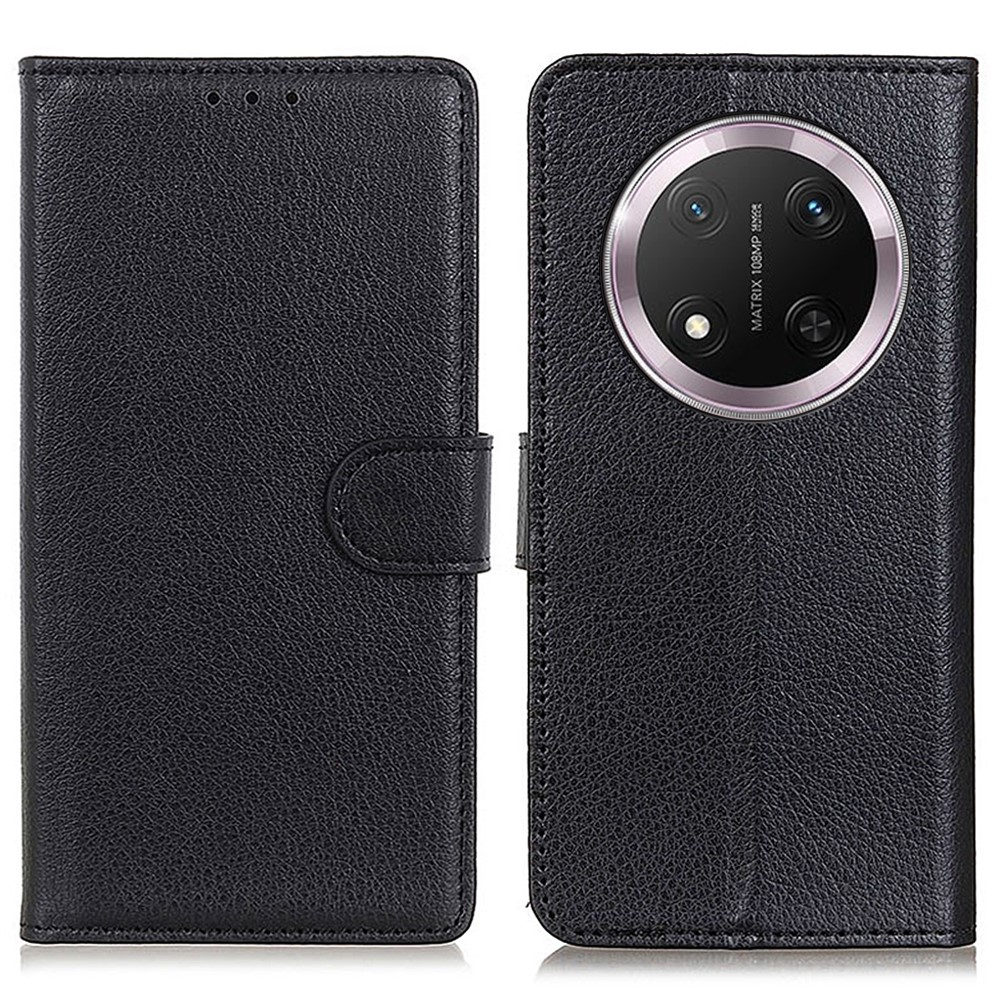  Honor Magic7 Lite Fodral Litchi Läder Svart - Teknikhallen.se