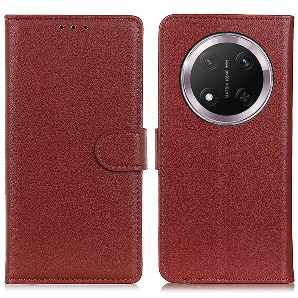  Honor Magic7 Lite Fodral Litchi Läder Brun - Teknikhallen.se