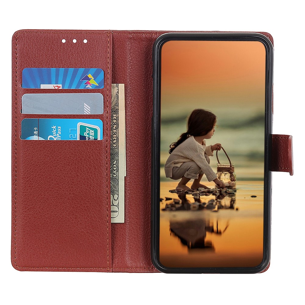  Honor Magic7 Lite Fodral Litchi Läder Brun - Teknikhallen.se