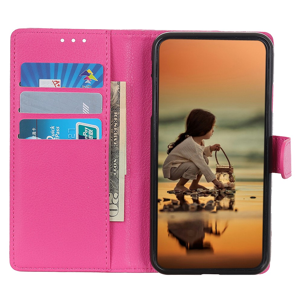  Honor Magic7 Lite Fodral Litchi Läder Rosa - Teknikhallen.se