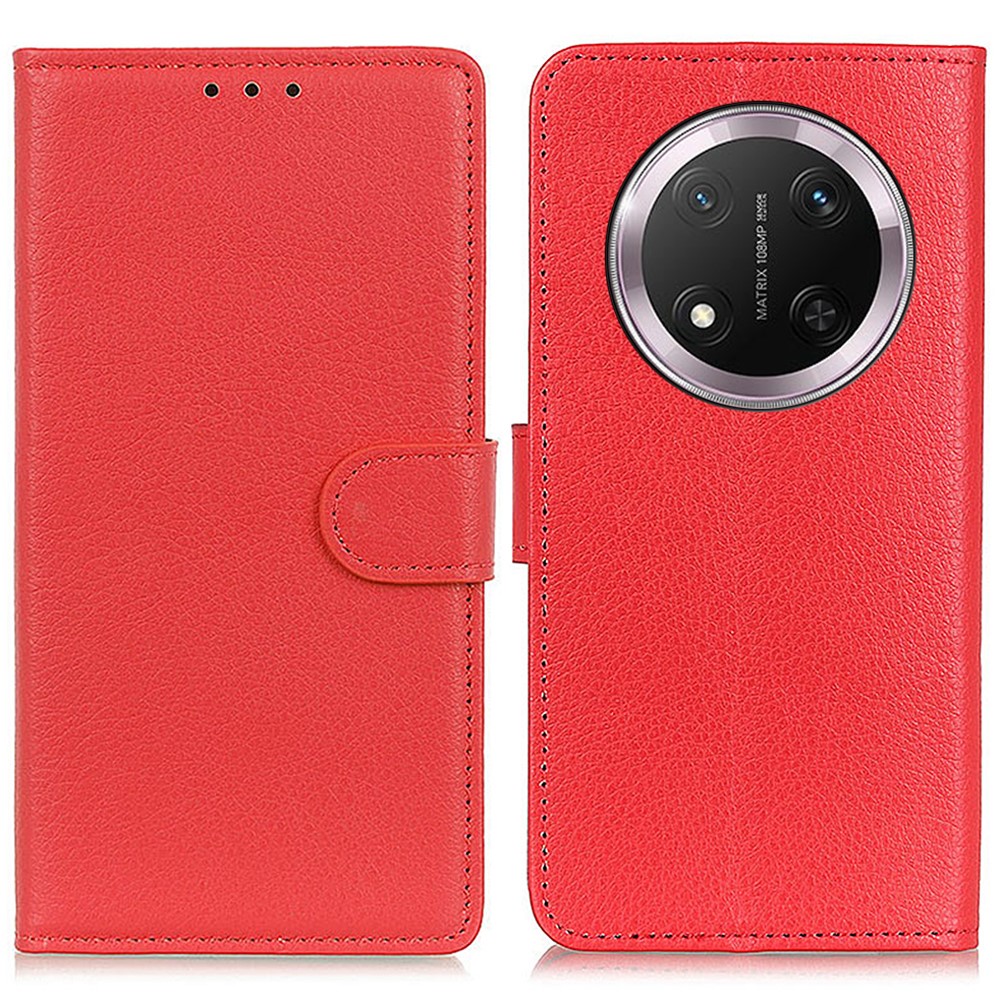  Honor Magic7 Lite Fodral Litchi Läder Röd - Teknikhallen.se