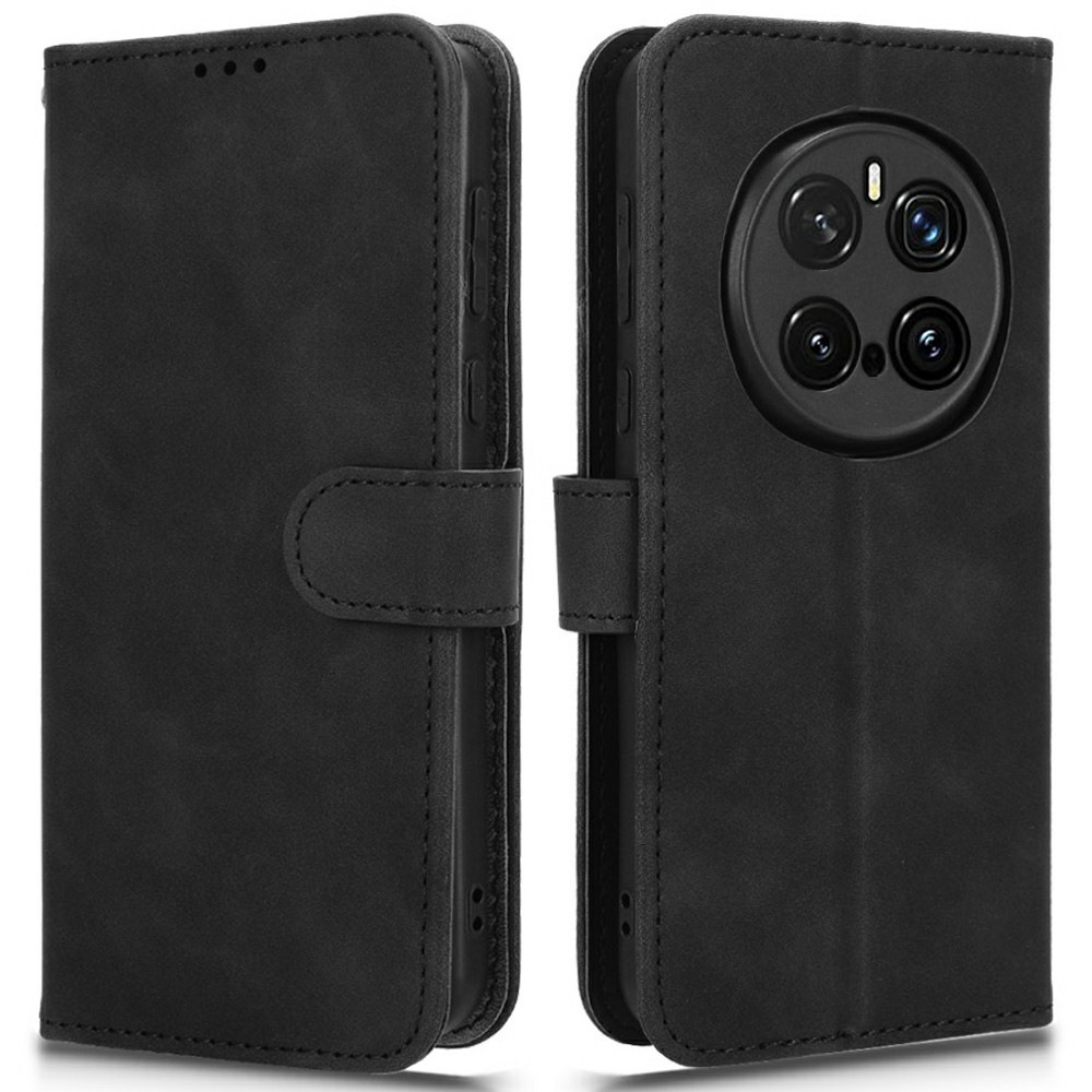  Honor Magic7 Pro Fodral Läder Skin Feel Svart - Teknikhallen.se