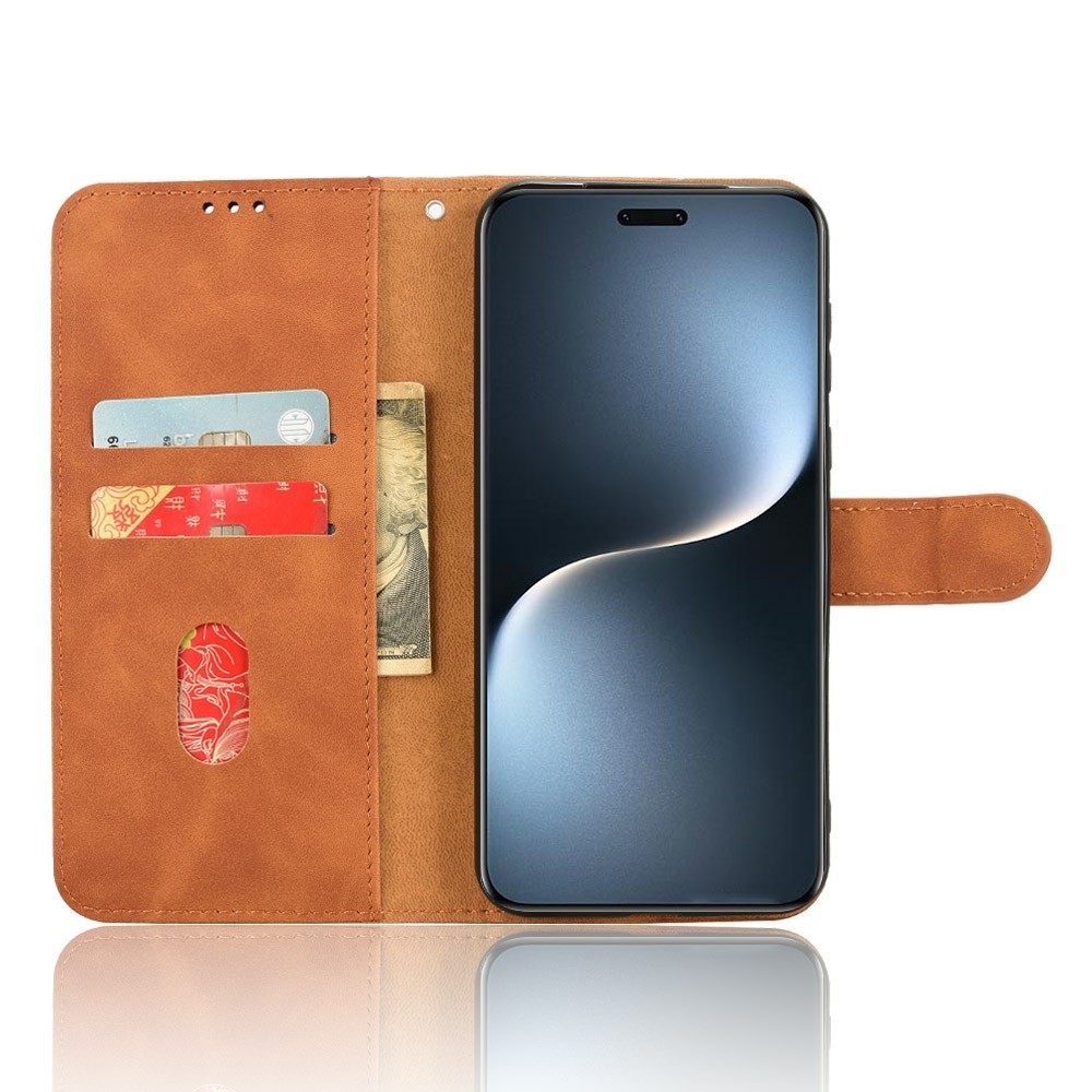  Honor Magic7 Pro Fodral Läder Skin Feel Brun - Teknikhallen.se