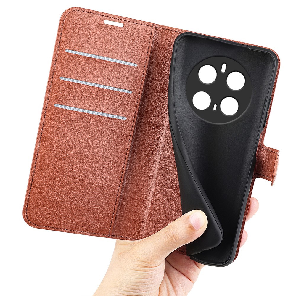  Honor Magic7 Pro Fodral Litchi Läder Brun - Teknikhallen.se