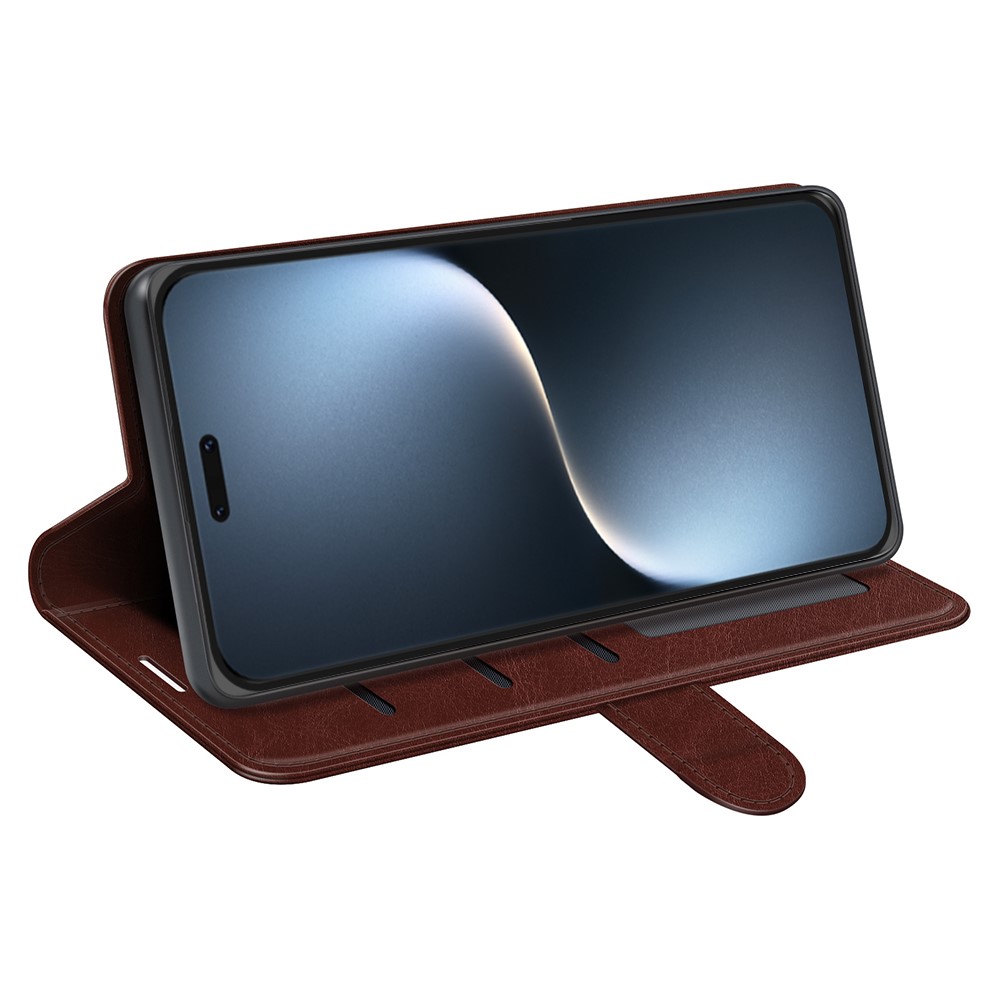  Honor Magic7 Pro Fodral Crazy Horse Läder Brun - Teknikhallen.se