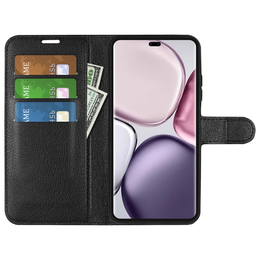  Honor Magic7 Lite Fodral Litchi Läder Svart - Teknikhallen.se