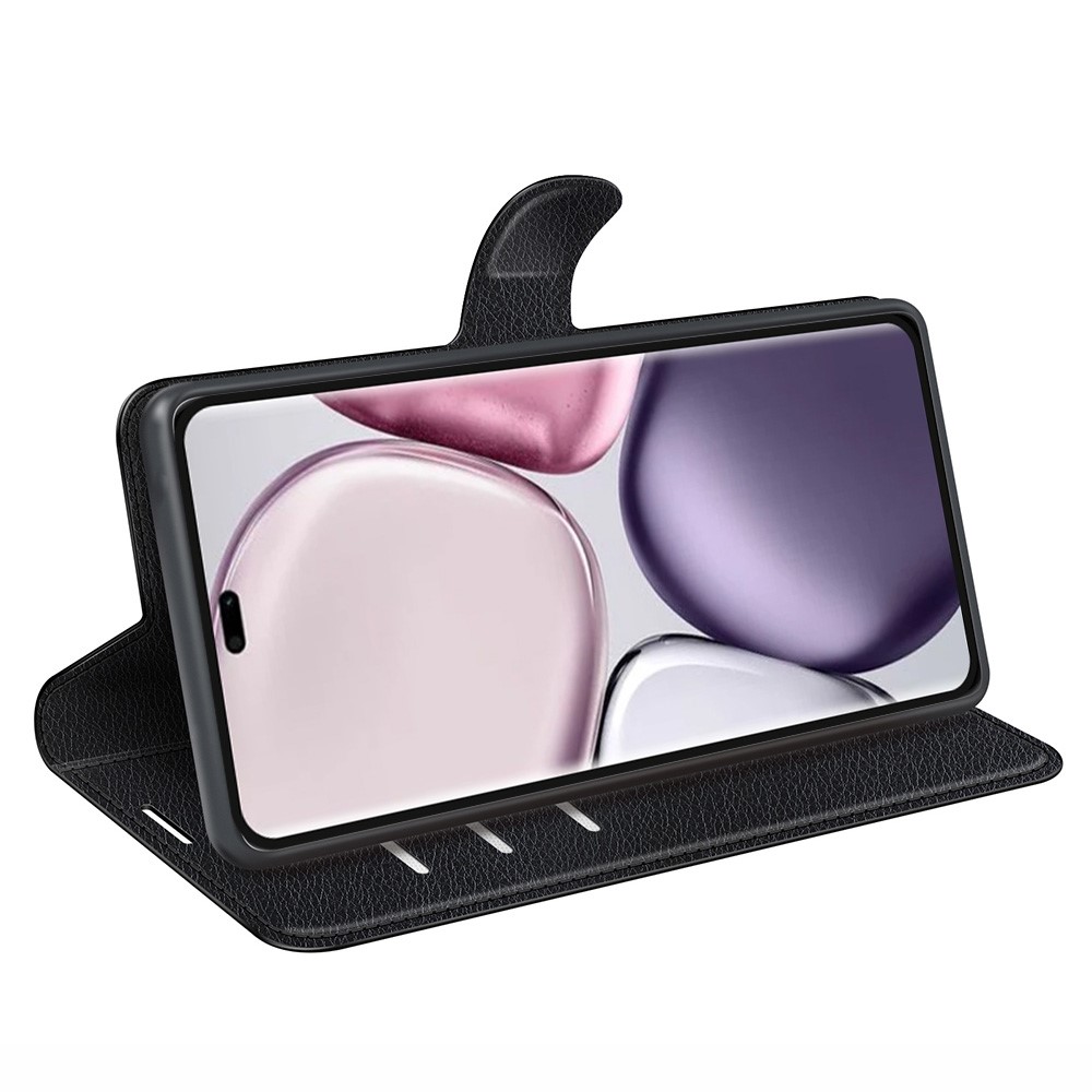  Honor Magic7 Lite Fodral Litchi Läder Svart - Teknikhallen.se