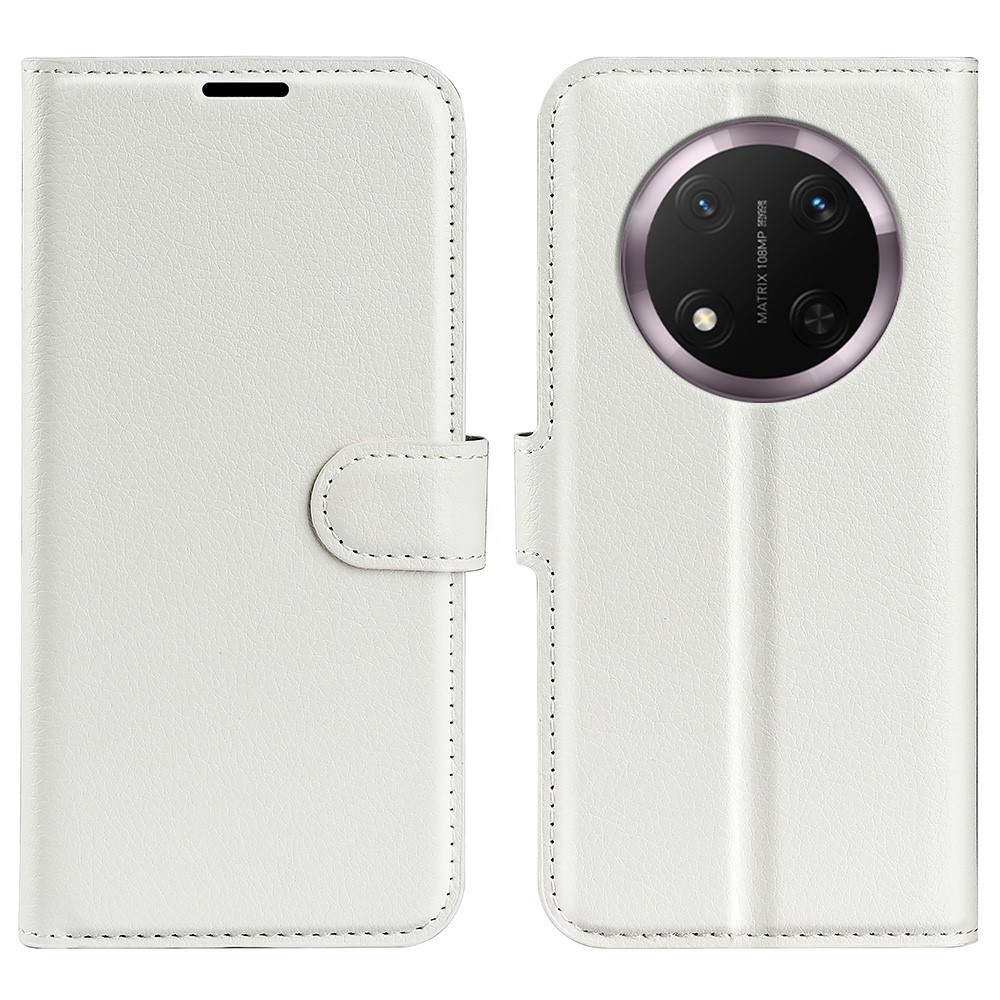  Honor Magic7 Lite Fodral Litchi Läder Vit - Teknikhallen.se