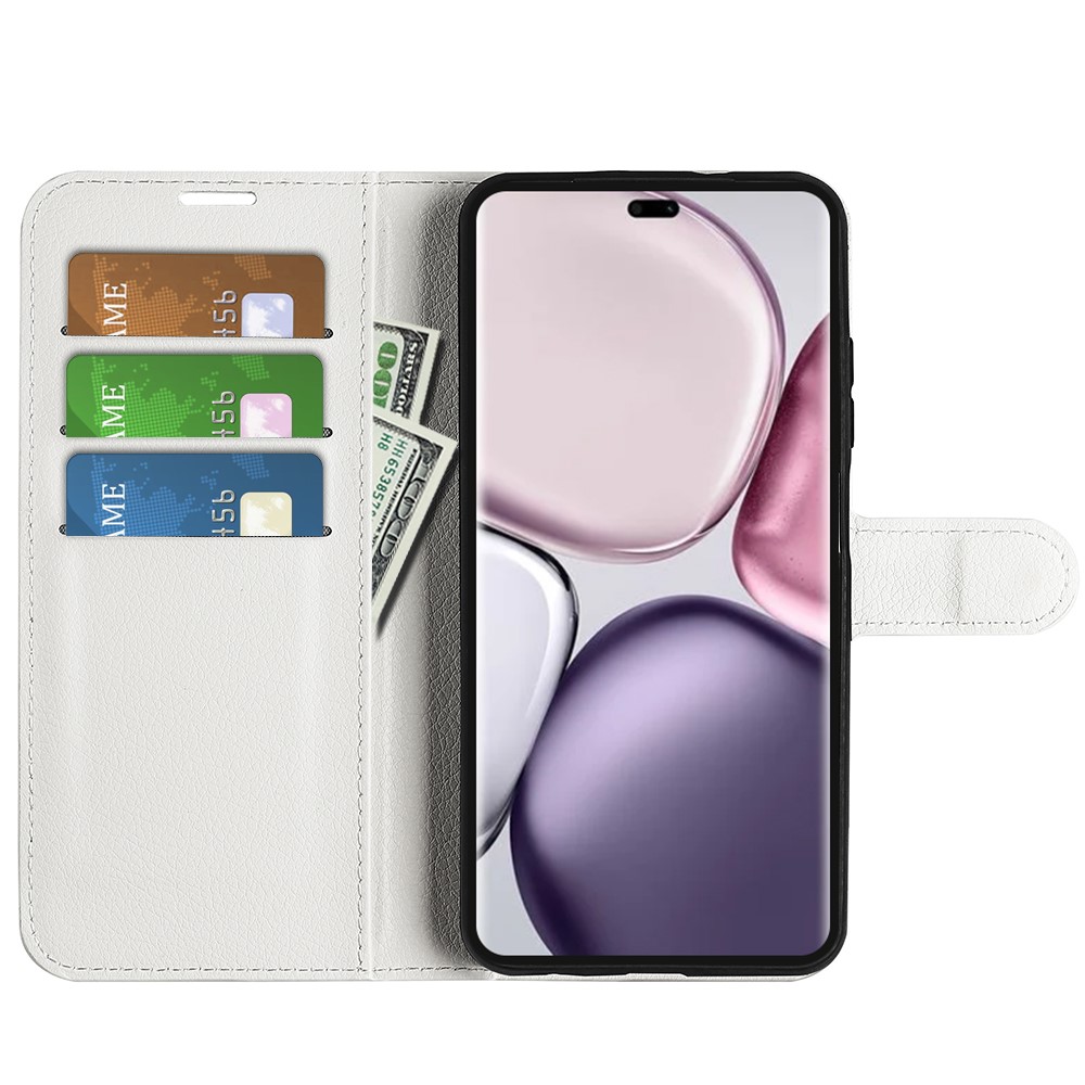  Honor Magic7 Lite Fodral Litchi Läder Vit - Teknikhallen.se