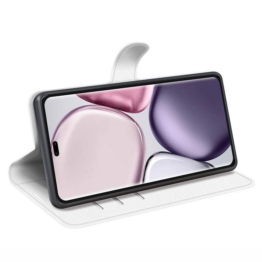  Honor Magic7 Lite Fodral Litchi Läder Vit - Teknikhallen.se