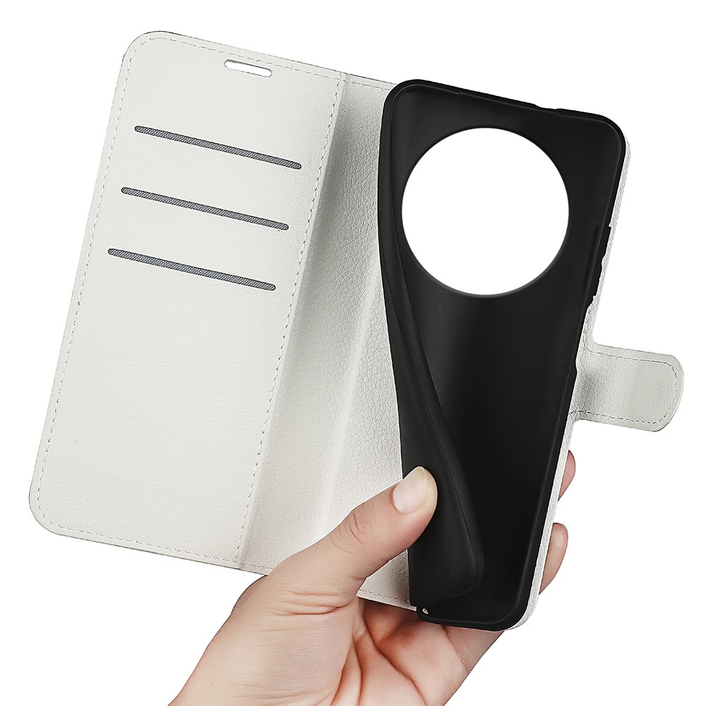  Honor Magic7 Lite Fodral Litchi Läder Vit - Teknikhallen.se