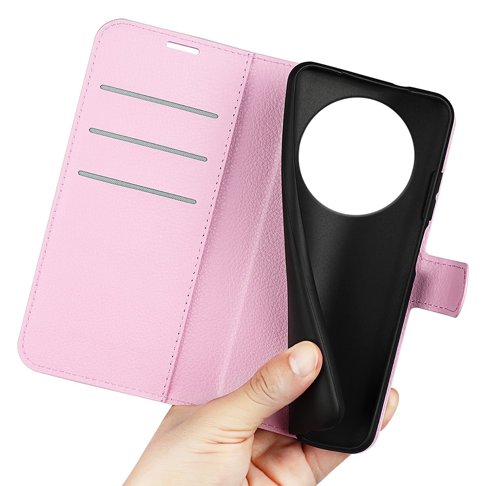  Honor Magic7 Lite Fodral Litchi Läder Ljus Rosa - Teknikhallen.se