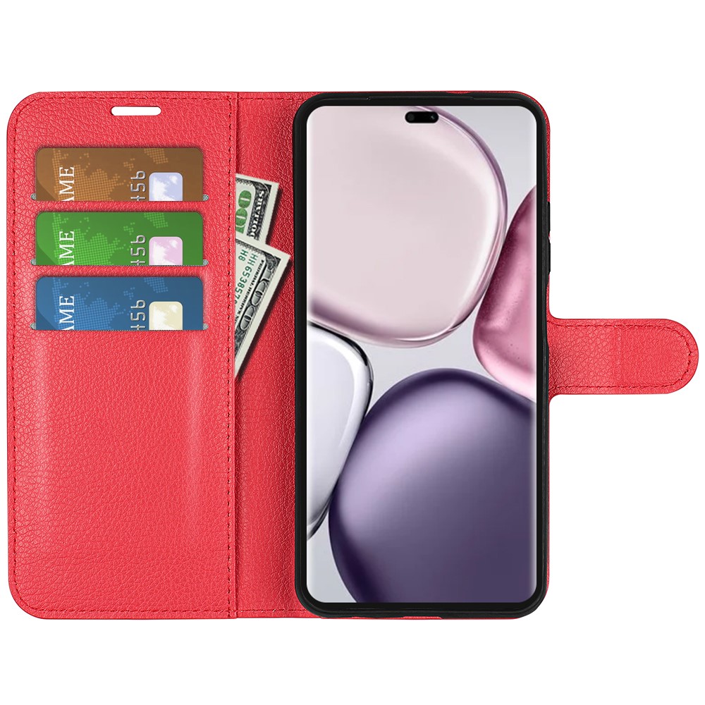  Honor Magic7 Lite Fodral Litchi Läder Röd - Teknikhallen.se