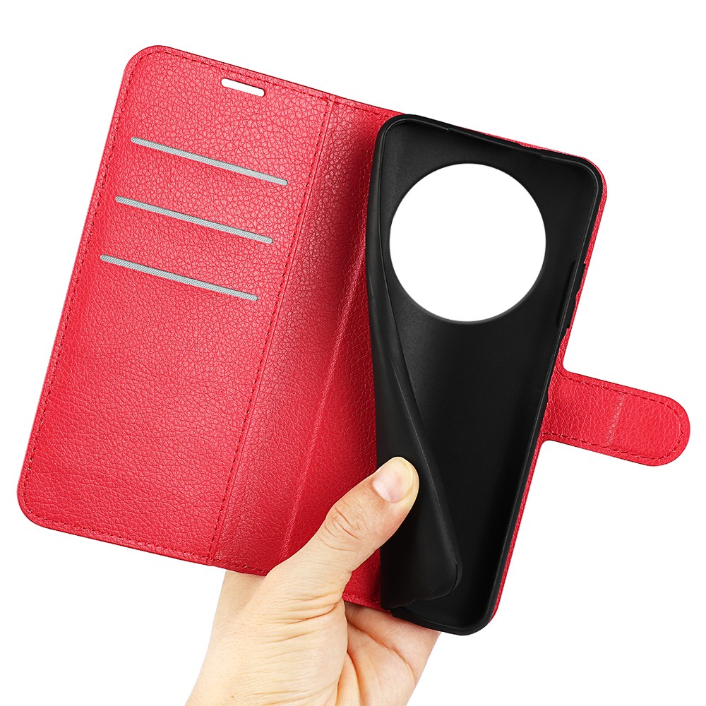  Honor Magic7 Lite Fodral Litchi Läder Röd - Teknikhallen.se