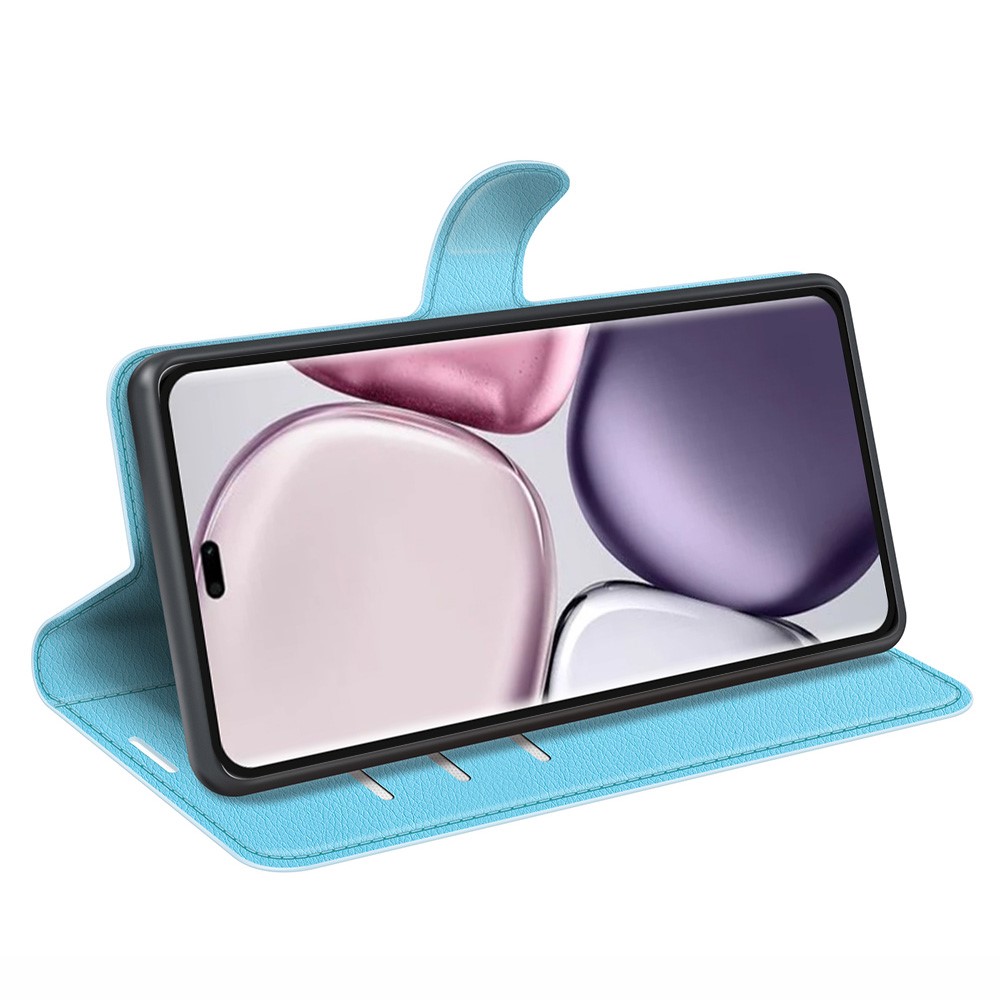  Honor Magic7 Lite Fodral Litchi Läder Blå - Teknikhallen.se