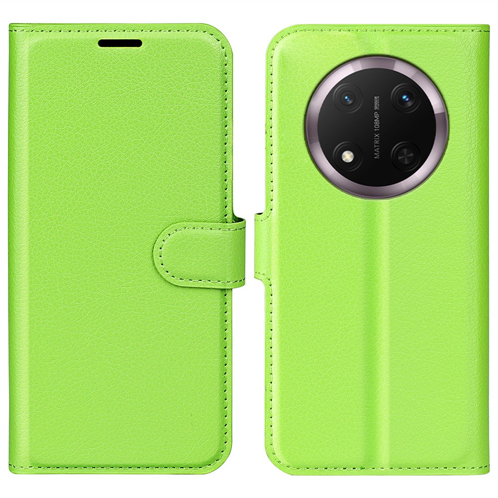  Honor Magic7 Lite Fodral Litchi Läder Grön - Teknikhallen.se