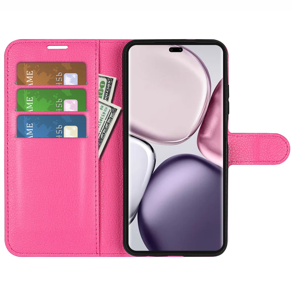 Honor Magic7 Lite Fodral Litchi Läder Rosa - Teknikhallen.se