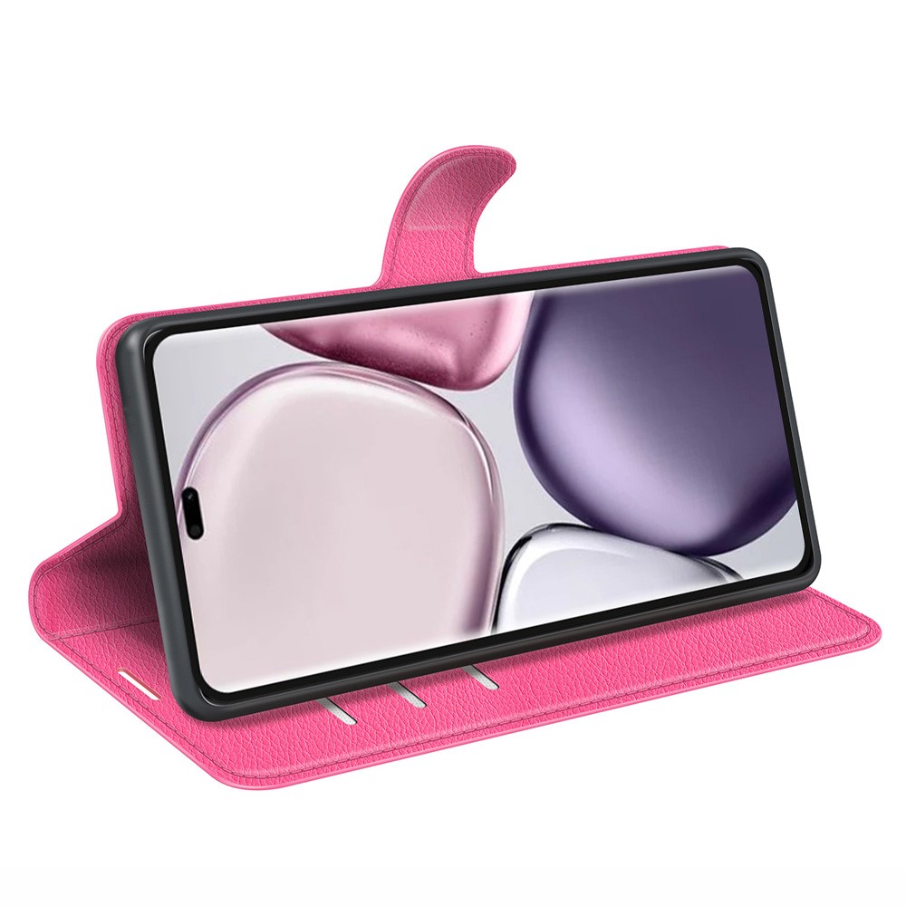  Honor Magic7 Lite Fodral Litchi Läder Rosa - Teknikhallen.se