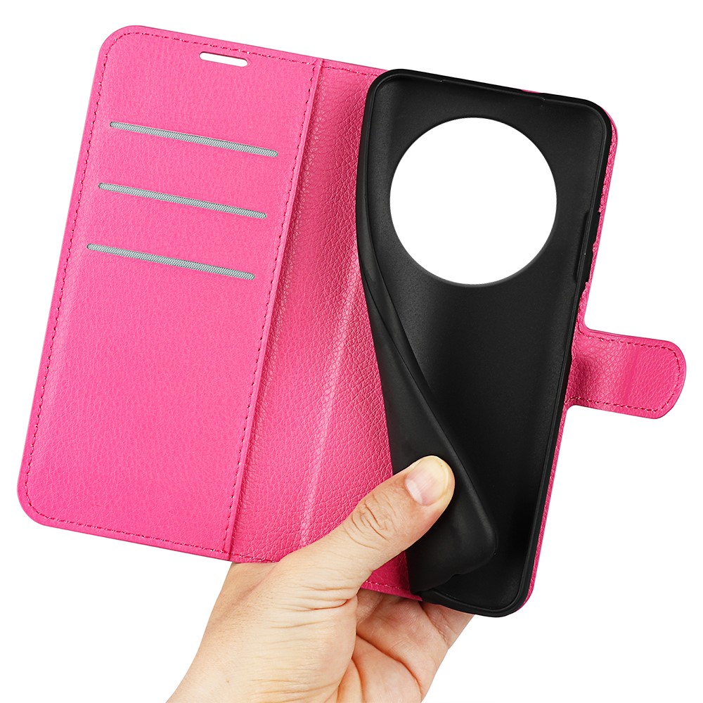  Honor Magic7 Lite Fodral Litchi Läder Rosa - Teknikhallen.se