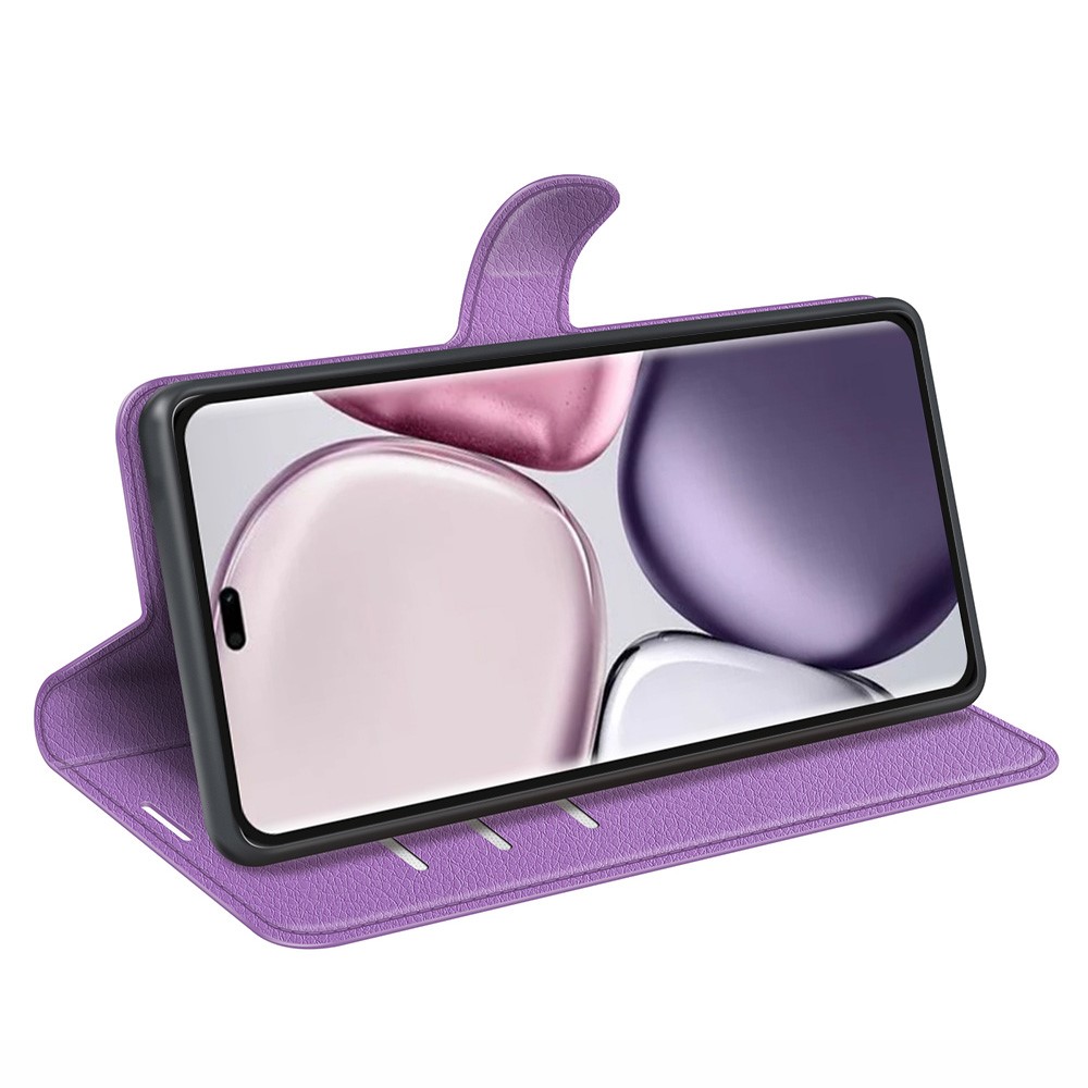  Honor Magic7 Lite Fodral Litchi Läder Lila - Teknikhallen.se