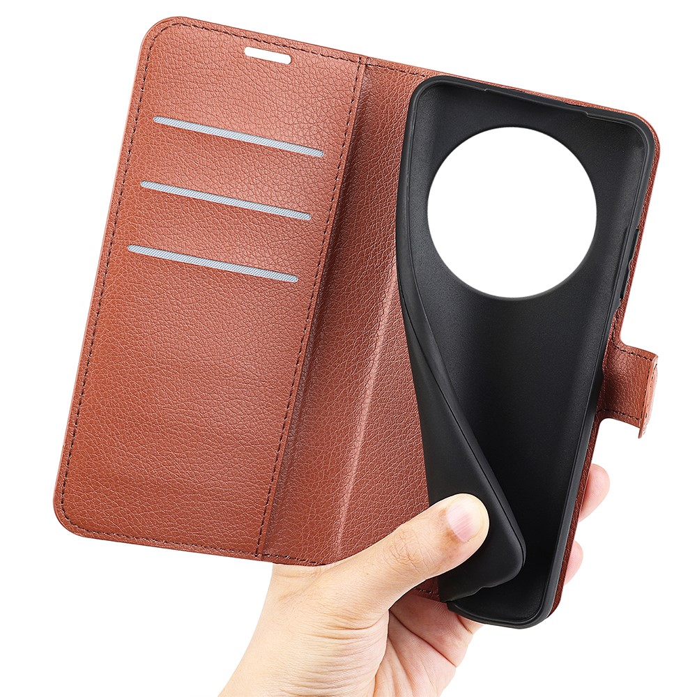  Honor Magic7 Lite Fodral Litchi Läder Brun - Teknikhallen.se