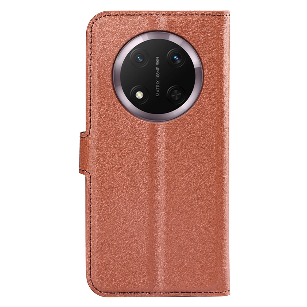  Honor Magic7 Lite Fodral Litchi Läder Brun - Teknikhallen.se